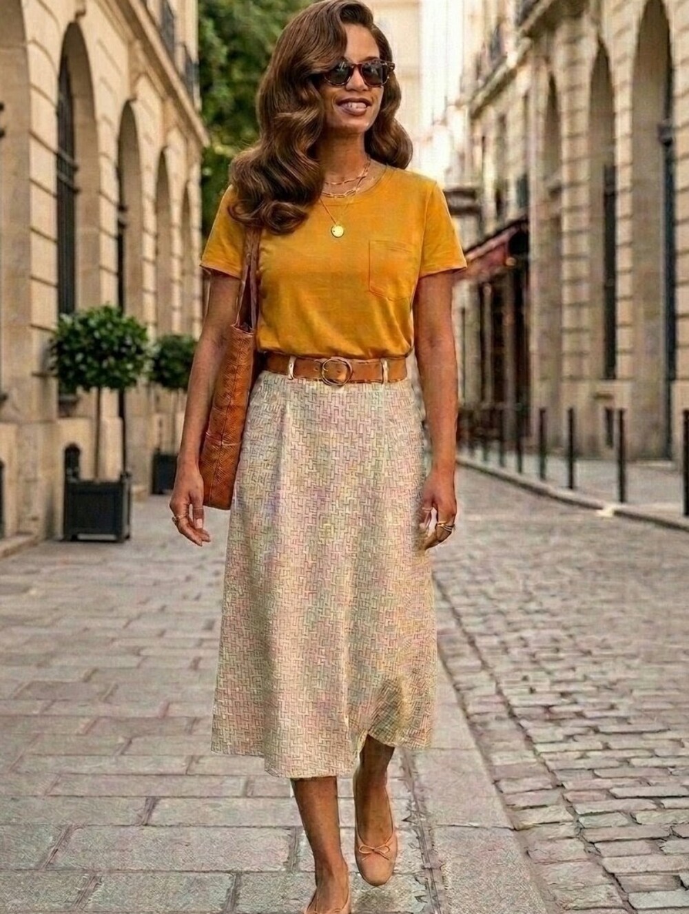 Karl Lagerfeld Mustard Short Sleeve Pocket Tee